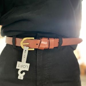 Loft Cross Cross Leather Belt in Cognac